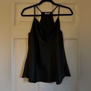 Satin Black top - Size M